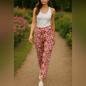 NWT Zara Pink and Orange Swirl Pants